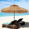 9 FT Hula Thatched Tiki Umbrella, Hawaiian Style Beach Patio Umbrellas, for Patio, Garden, Beach, Pool. 1