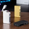 Metal Flameless Windproof Electirc Double Arc Lighter High power Smoking Accessories USB Recharge LED Display Cigarette Lighters 1