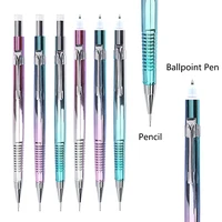 Creative Pencil Ballpoint Pen 2 In 1 Blue Ink 0.3 0.5 0.7 0.9mm Mechanical Pencil Multi Functional Writing Stationery Supplies 2