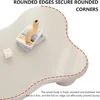 White Cute Cloud Shape Low Coffee Table with 3 Ball Legs, Modern Funky Cartoon Irregular Indoor Tea Table, for Living Room, Smal 3