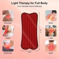 Ceinture de thérapie à la lumière rouge à 210 LED, pour soulager la douleur, coussin de lumière infrarouge rouge 850nm pour la taille, le dos, l'abdomen, les genoux et les poignets des articulations musculaires 4