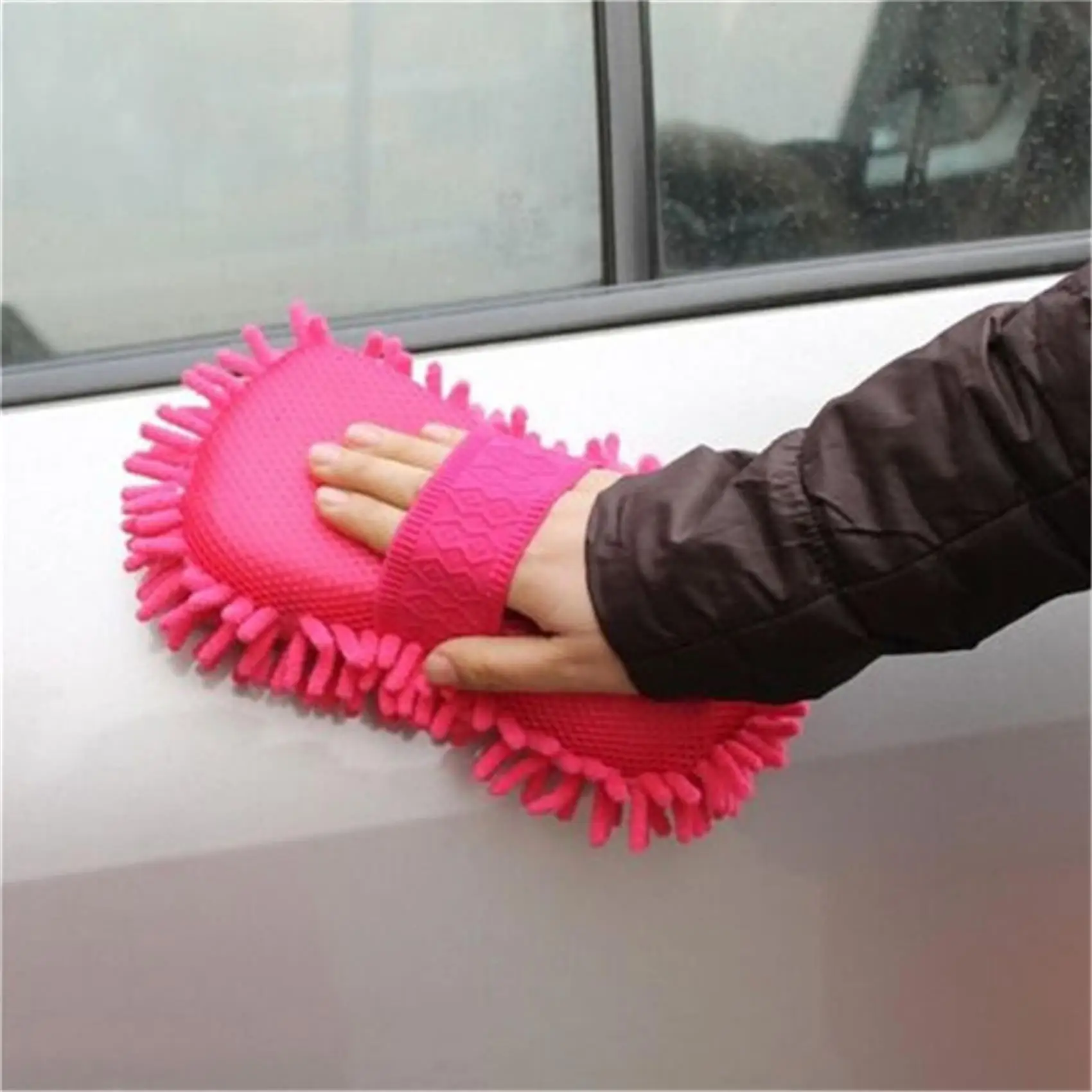 Wash Car Glove Random Color Chenille Coral Fleece Brush Wash Wiper Car Cleaning Towel Auto Dust Washer Mitt Clean Accessory