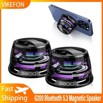 Mini Magnetic Bluetooth Speaker with RGB Light & Phone Holder 1