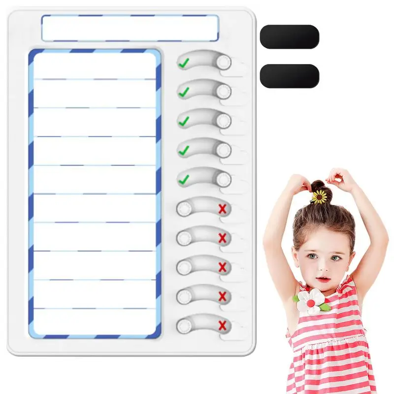 

Chore Chart For Kids Schedule Boards For Daily Routine With 10 Sliders And Magnetic Markers Erasable Planner Board For To-do