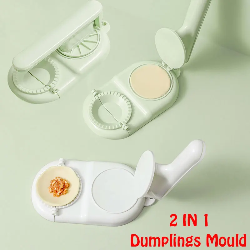 

Household DIY Dumpling Maker,2 IN 1 Manual Dumplings Mold,Wrapper Dough Press Mould,Kitchen Dumplings Device Machine,Making Tool