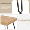 Modern Coffee Table with Chevron Pattern & Hairpin Legs, Easy Assembly, Thicken Cocktail Table, Ash Wood Finish 4