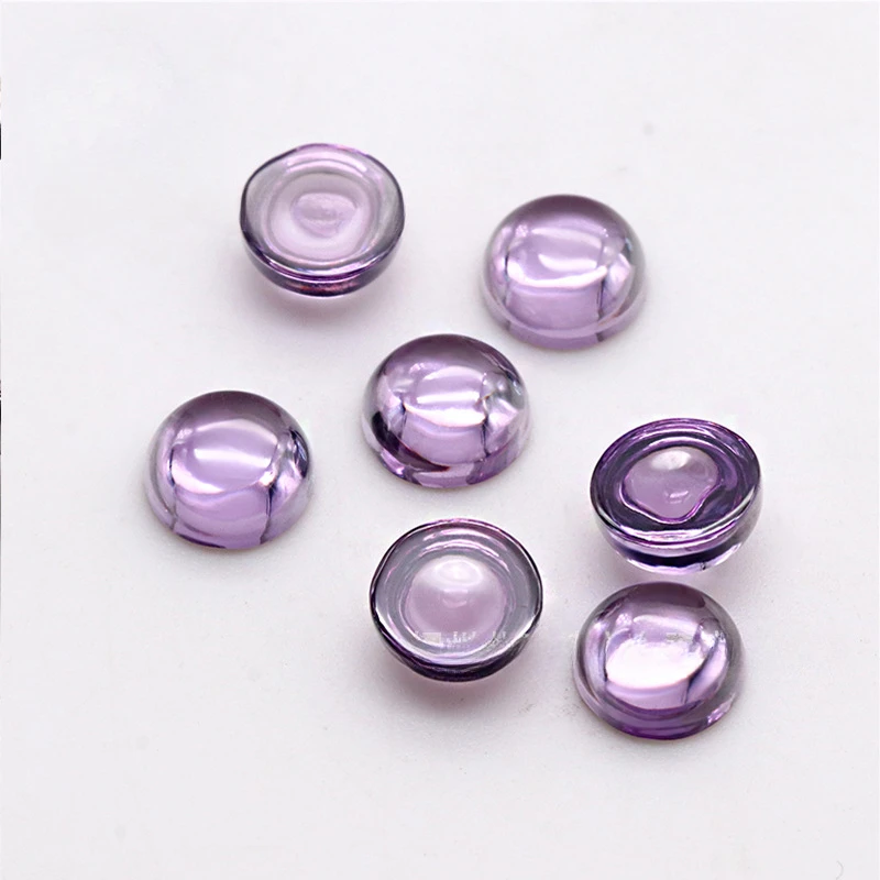 

Round flat bottomed plain faced zircon wholesale purple red semi-circular 3mm-12mm finished bare stone zircon