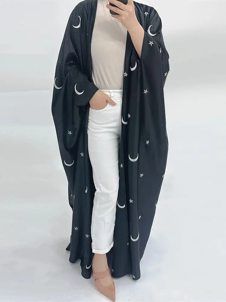 

Ramadan Eid Black Khimar Niqab Muslim Kimono Moon Abaya Dubai Turkey Islam Prayer Clothes For Women Kebaya Robe Femme Musulmane