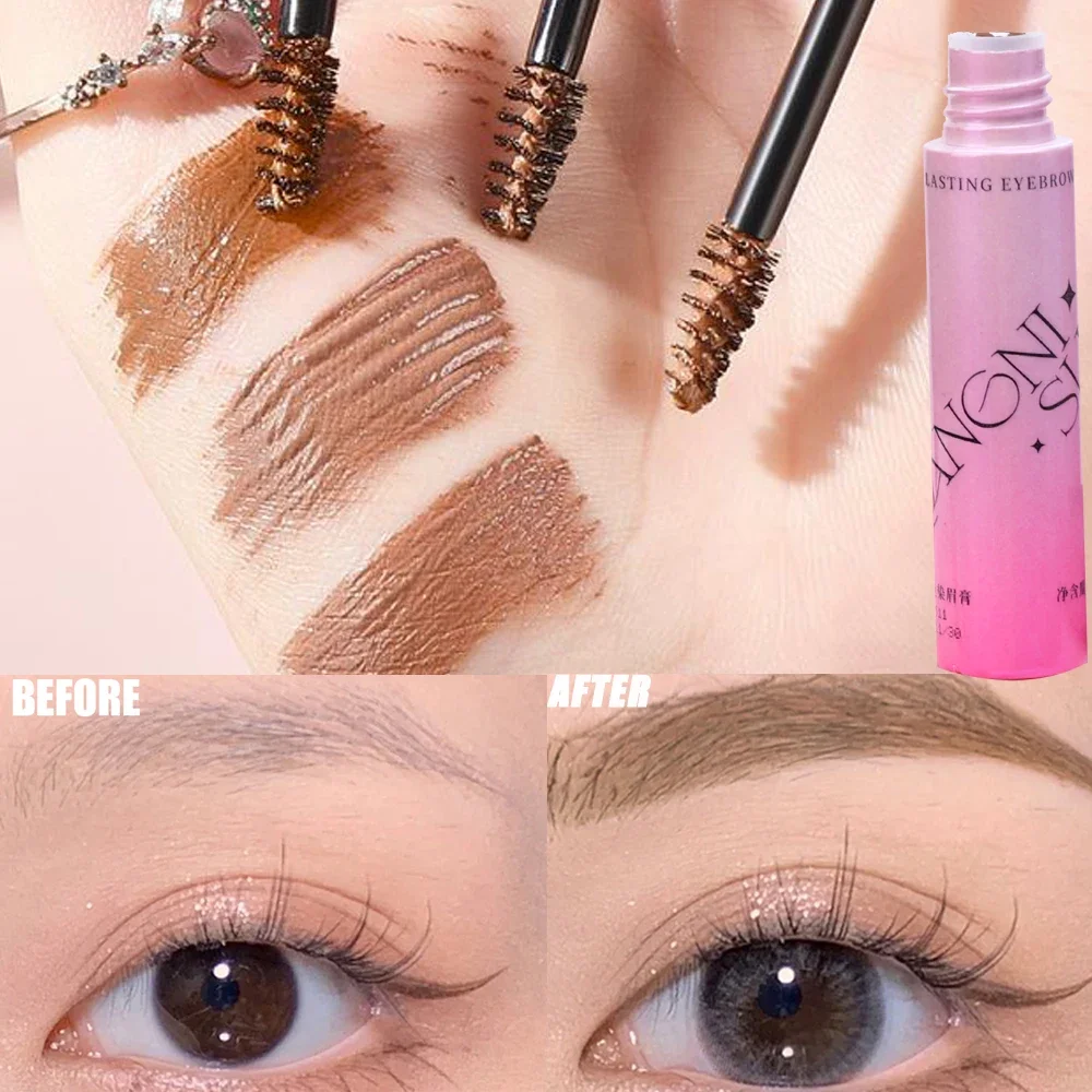 Long Lasting Eyebrow Dyeing Cream Natural Velvet Mist Eyebrow Enhancer Dye Gel Tint Quick Dry 4color Brow Makeup Cosmetic Novice 2