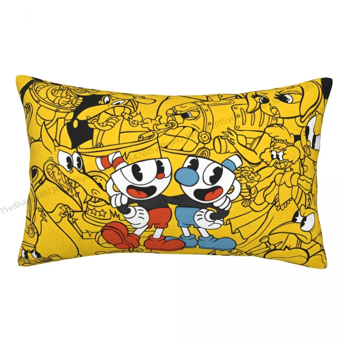 

Don't Deal With The Devi Polyester Pillowcase Cuphead Game Bedroom Decorative Reusable Pillow Cover Pillowcase