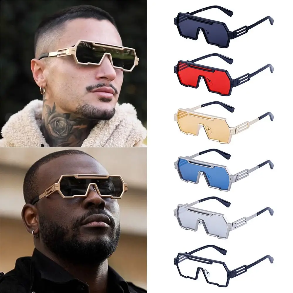 

Metal Steampunk Sunglasses Retro Punk Big Frame Irregular Square Sun Glasses UV400 Protection Shades for Men