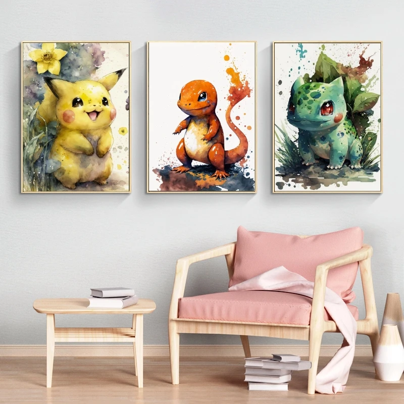 

Canvas Prints Pokemon Bulbasaur Gifts Wall Art Home Kid Action Figures Modular Painting Poster Toys Living Room Comics Pictures