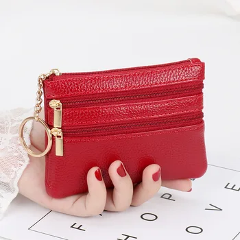 2023 Fashion Women Wallet Clutch Three Zip Female Short Small Coin Purse New Brand Design Soft Mini Card Holder Wallet Money Bag - Image 1