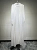 Abaya-Kimono Musulman Blanc pour Femme, Robe Longue, Kaftan, Islam Arabe, Jalabiya, Dubaï, Turquie, Ramadan