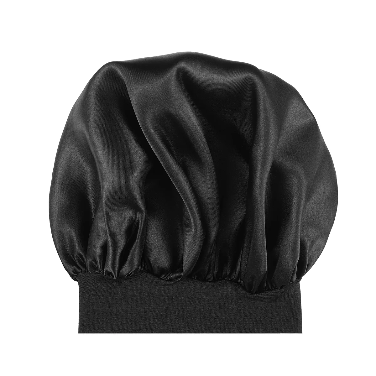 

SUPVOX Wide Side Sleeping Hat High Resilience Long Hair Bonnet Sleeping Women Men Unisex (Black, 56-58cm)