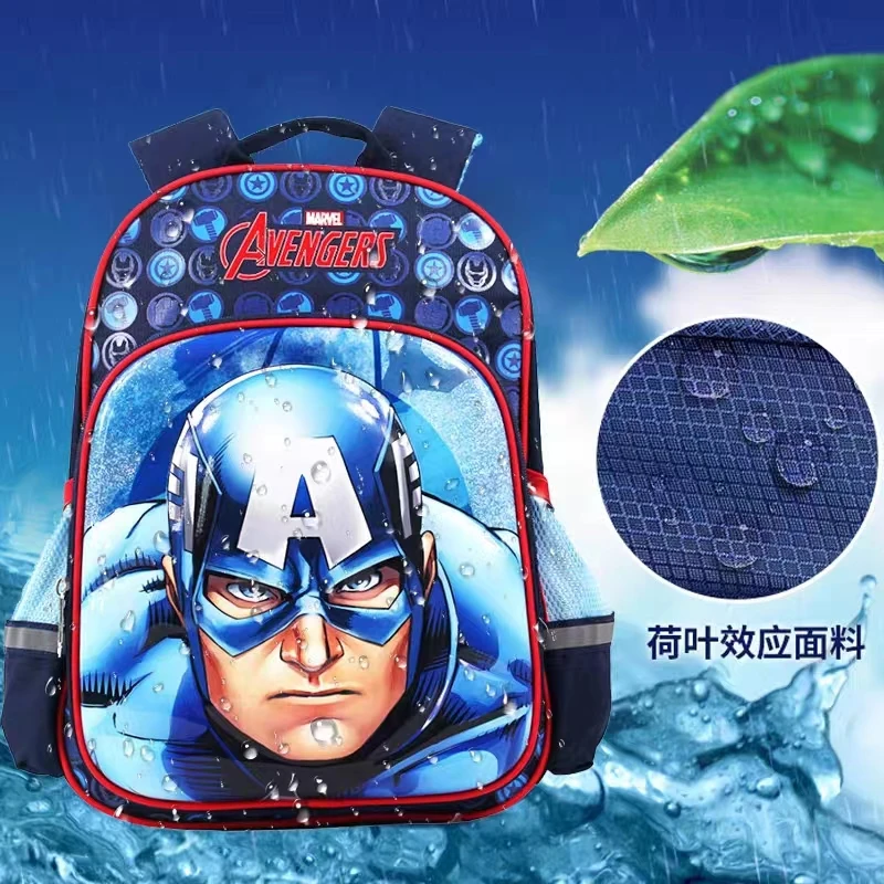 Disney New School Bags For Boys Grade 1-3 Captain America Primary Student Shoulder Orthopedic Backpack Large Capacity Mochila