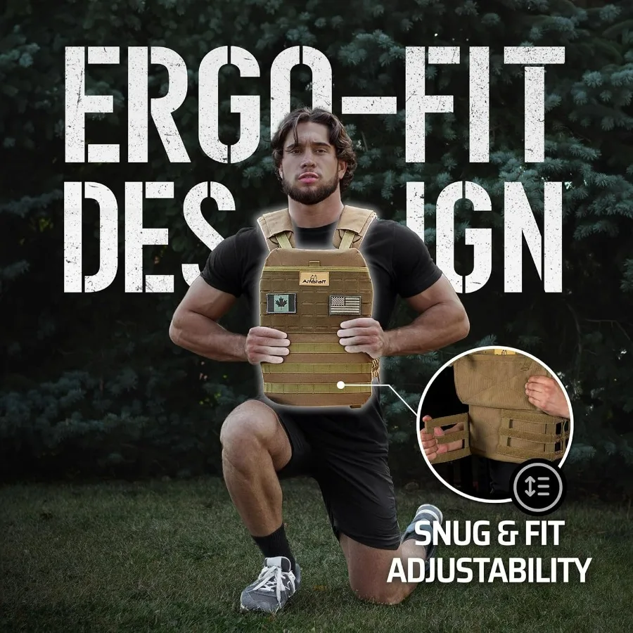 Tactical Weighted Vest - Adjustable Weight Vests - Versatile Wearable Vest for Fitness Workouts, Strength and Endurance Training