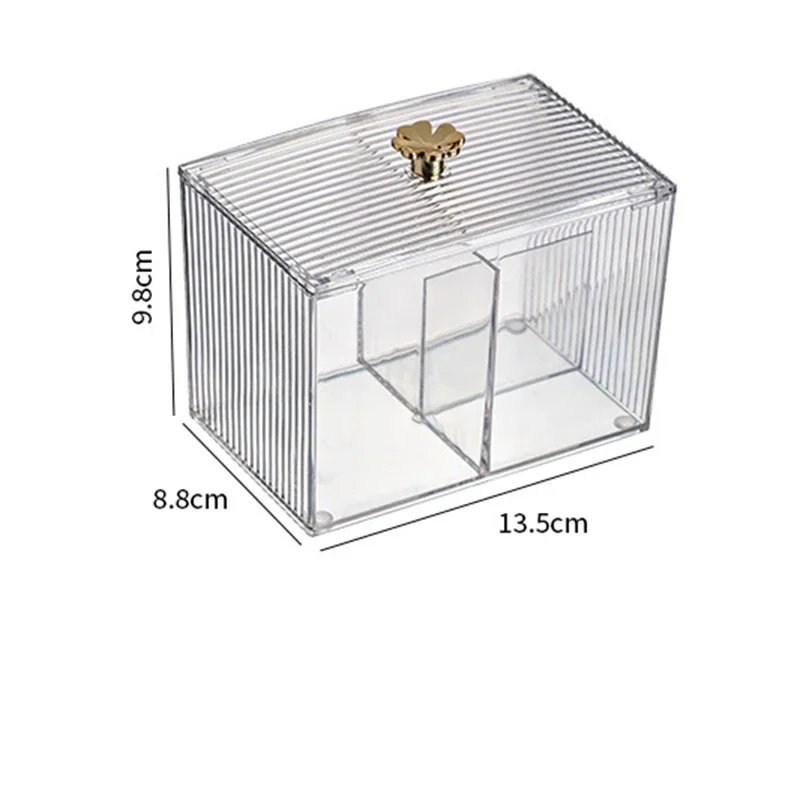 Makeup Tables Organizer Cotton Swab Storage Box Household Portable Transparent Cosmetic Holder Make Up Box Dresser Accessories 6