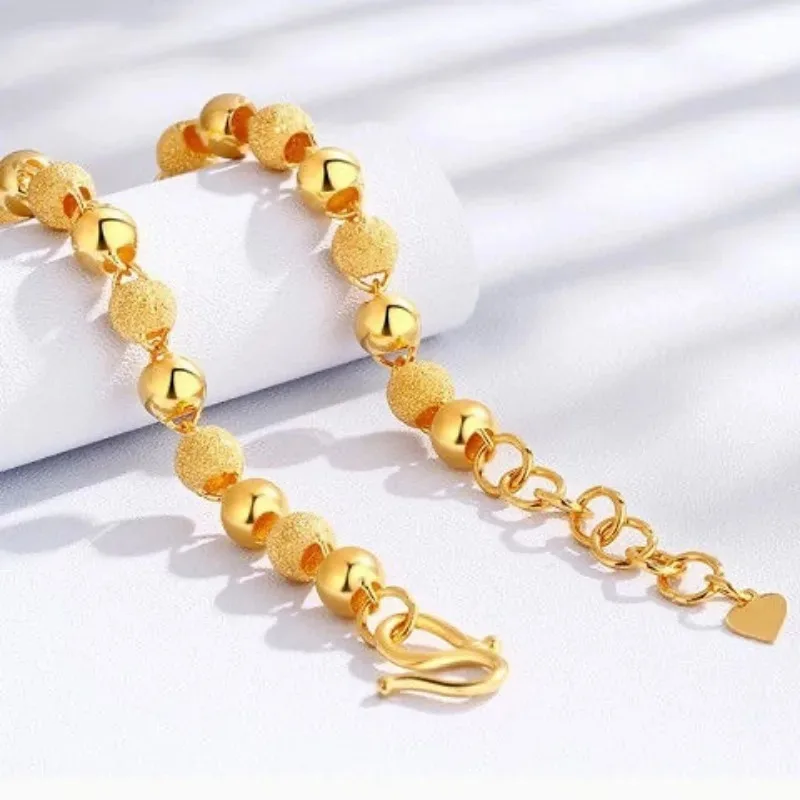 Fashion Imitation Gold Bead Bracelet for Women Gold Color Bead Hollow Bracelet Men Cuff Bracelet Jewelry Pulseira Luxo Feminina