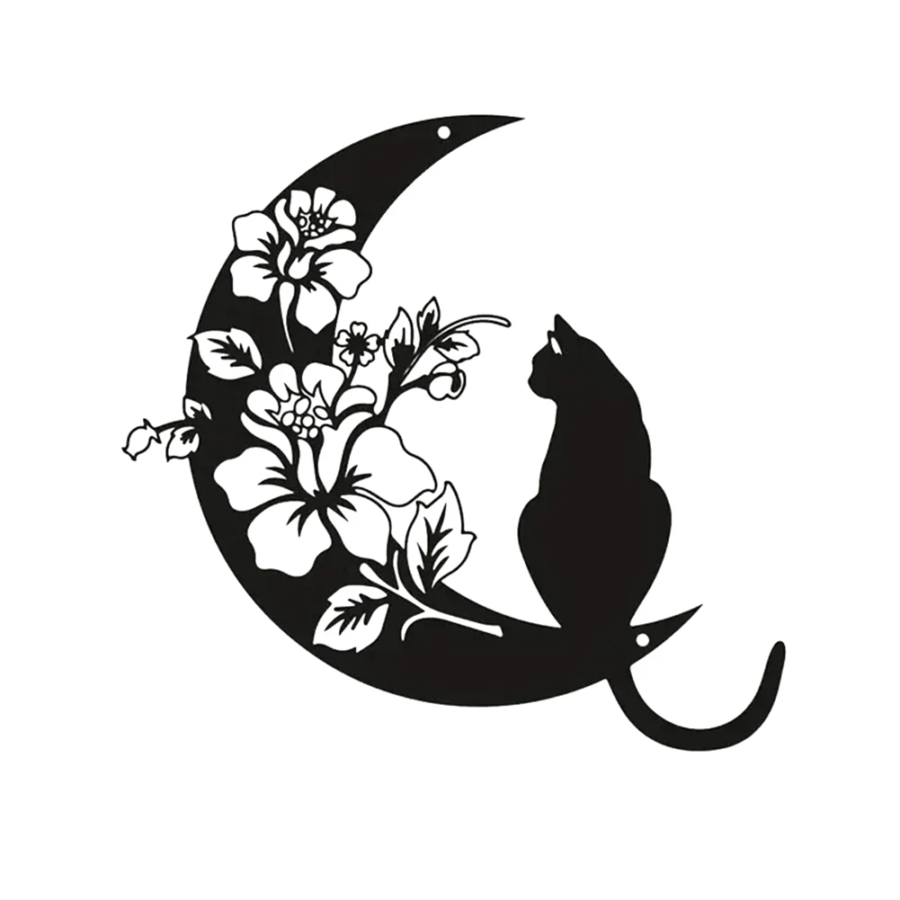 

For Home Decor Wall Art Wall Decor Black Cat Lover Gifts Metal Scuplture Cats Metal Construction New Practical