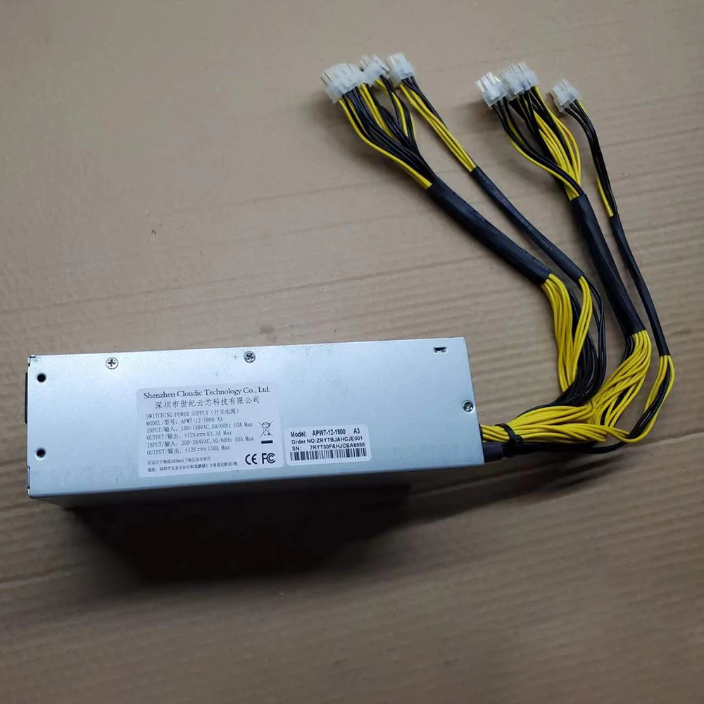 For Mining Power Supply for APW7 12 1800 1800W APW7 S9 L3 852 10 6P 7th