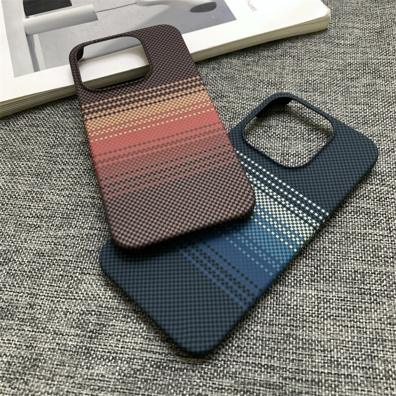 Luxury Slim Carbon Fiber Texture Frameless Phone Case with Heat Dissipation Matte Cover