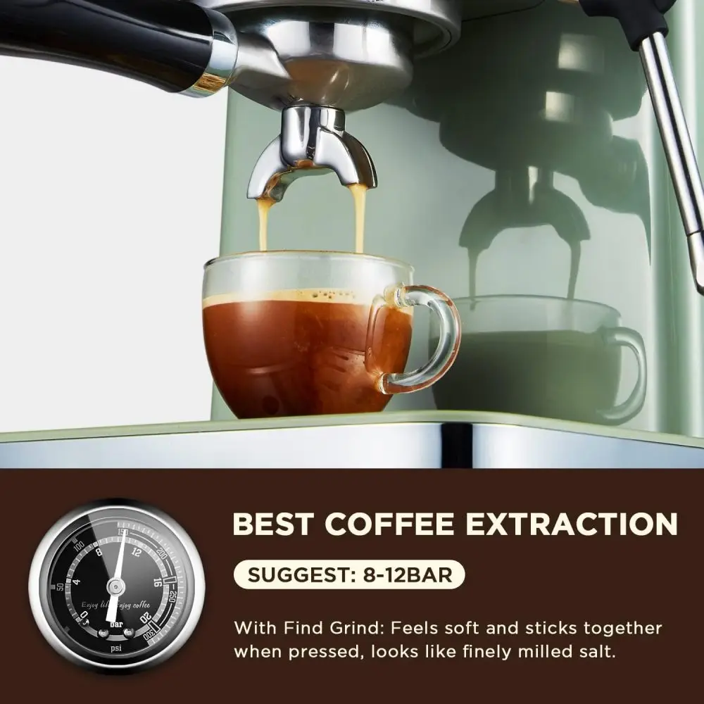 15 Bar Espresso Coffee Machine，Professional Coffee Maker, 54 Oz Removable Water Tank Espresso Maker Cappuccino, Latte, Machiato 6