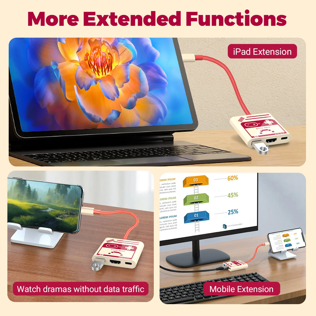 Portable Switch/Swith Oled TV Dock HDMI USB 3.0 USB C 100W Charging Port 4K 1080P Video Output Usb Hub For usb hub adapter type c docking station usb port adaptor usb hub converter cable converter docking station