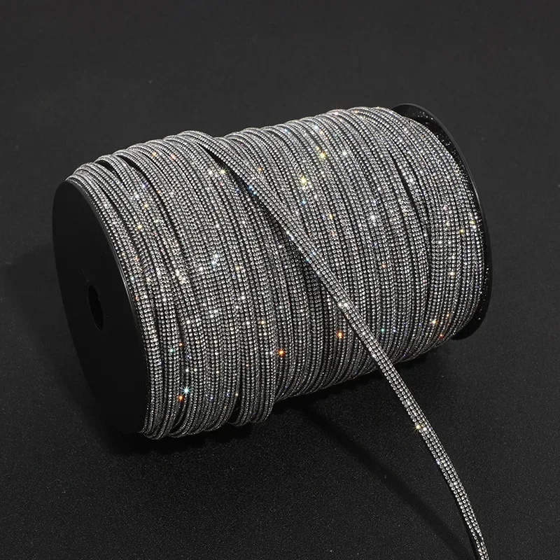 10/20/30/50yards Shiny Crystal Rope Half Round Water Rhinestone Rope DIY Drawstring for Clothing Bag Shoes Replacement String