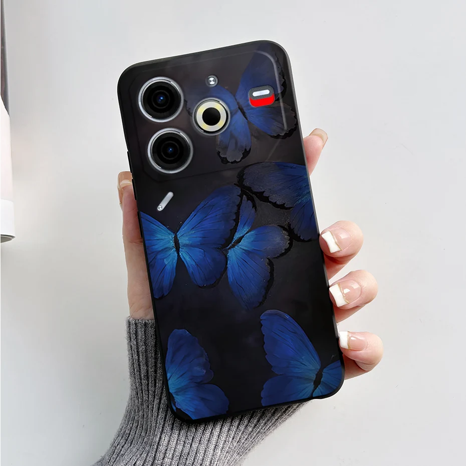 Luxury Marble Black Silicone Soft Phone Case - Elegant TPU Back Cover in 6.78