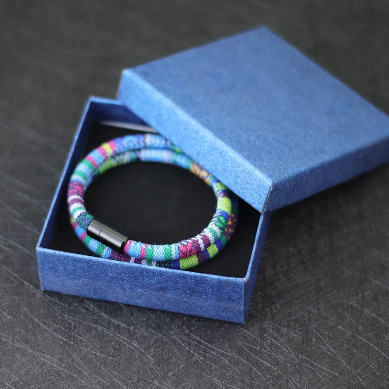 New In Men Bohemia Rope Bracelet Attract Magentic Braclet