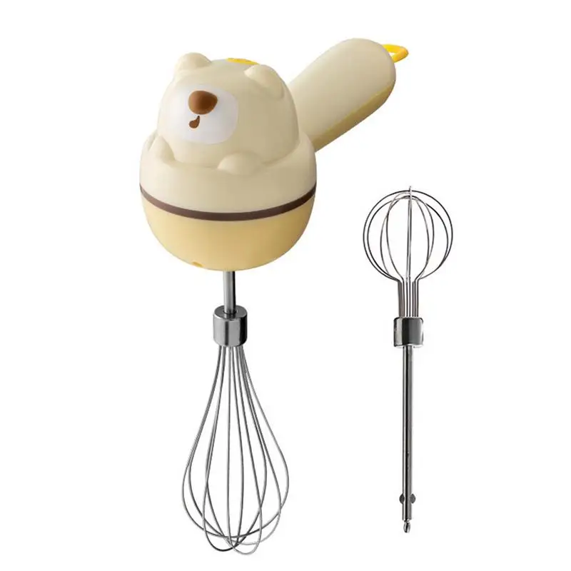 

Hand Mixer Electric Handheld | Bear Shape Kitchen Blender | Cordless Cake Mixer with Attachments 3-Speed Baking Mixer For Whippi