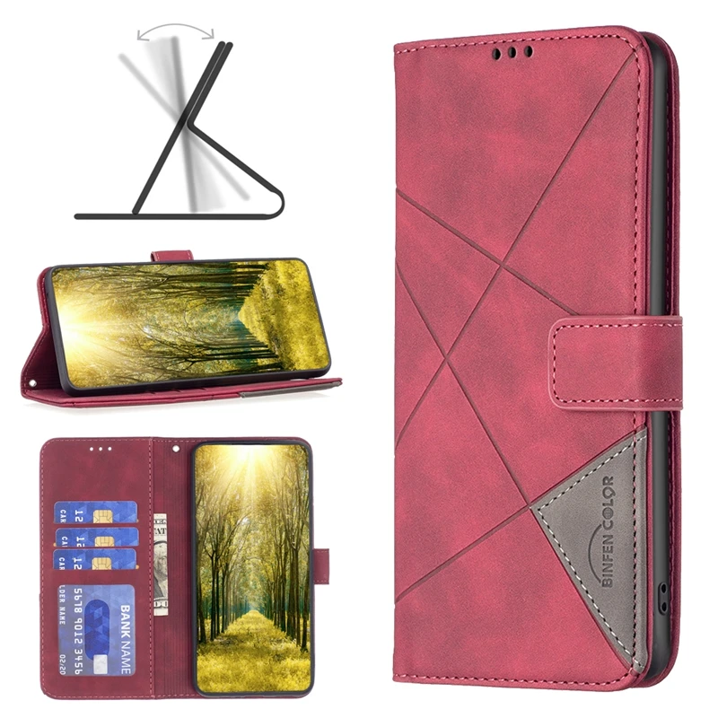 Premium Solid Color Leather Wallet Phone Cover - Magnetic Case