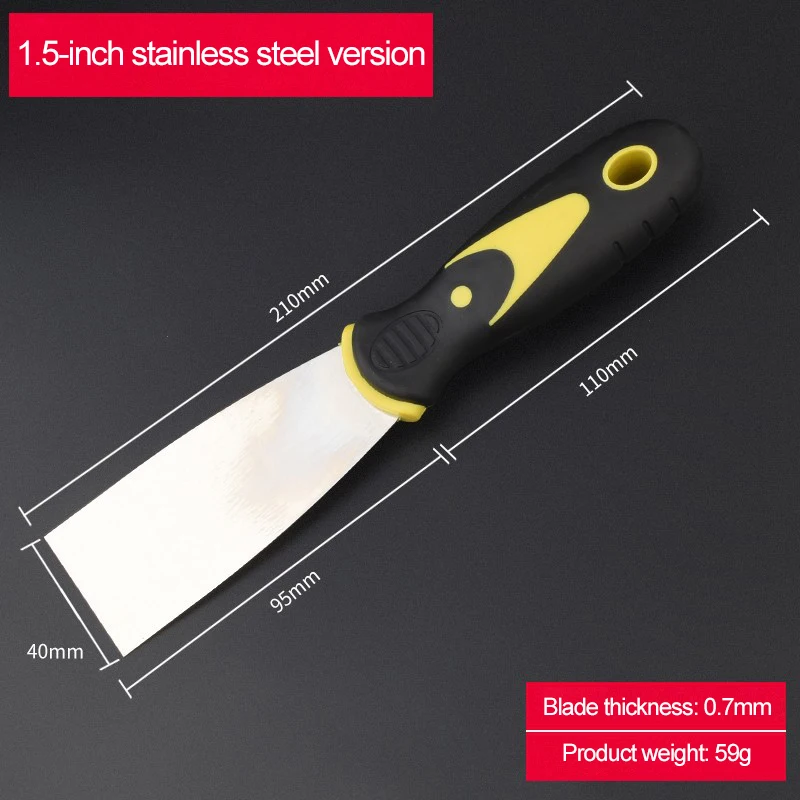 Putty Knife Scraper Drywall Spatula Wall Scraper Paint Scraper 1/1.5/2/2.5/3/4/5 Inch Multifunctional Putty Knife Stainless Steel Spatula Putty Scraper Cleaning Spatula DIY Construction Tools