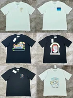 Summer Explosion Luxury Casual Cotton Logo Printed T-Shirt 2025 New Men's and Women's High Street  Loose Sports T-Shirt 1