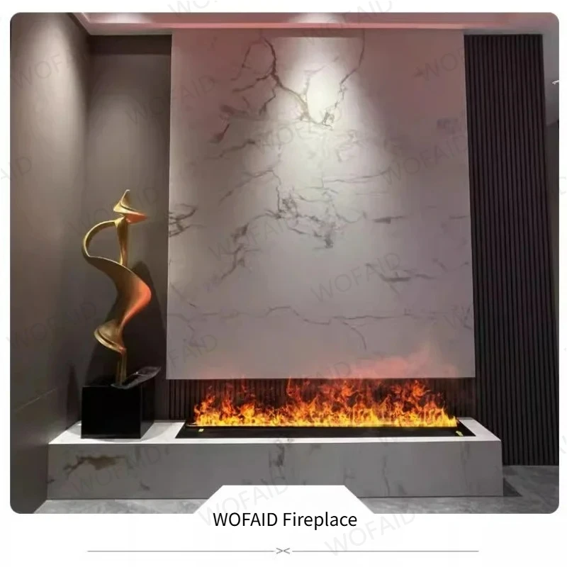 รับประกัน 5 ปี เตาผิงไฟฟ้า 3 มิติ แบบไอน้ำ สำหรับบ้านสมัยใหม่ ดีไซน์ทันสมัย พร้อมไฟสร้างบรรยากาศ 1