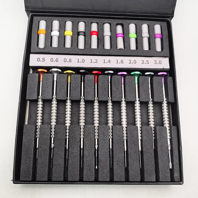 시계 제조공 시계 도구용 정밀 드라이버 키트*10개 좋은 포장 상자