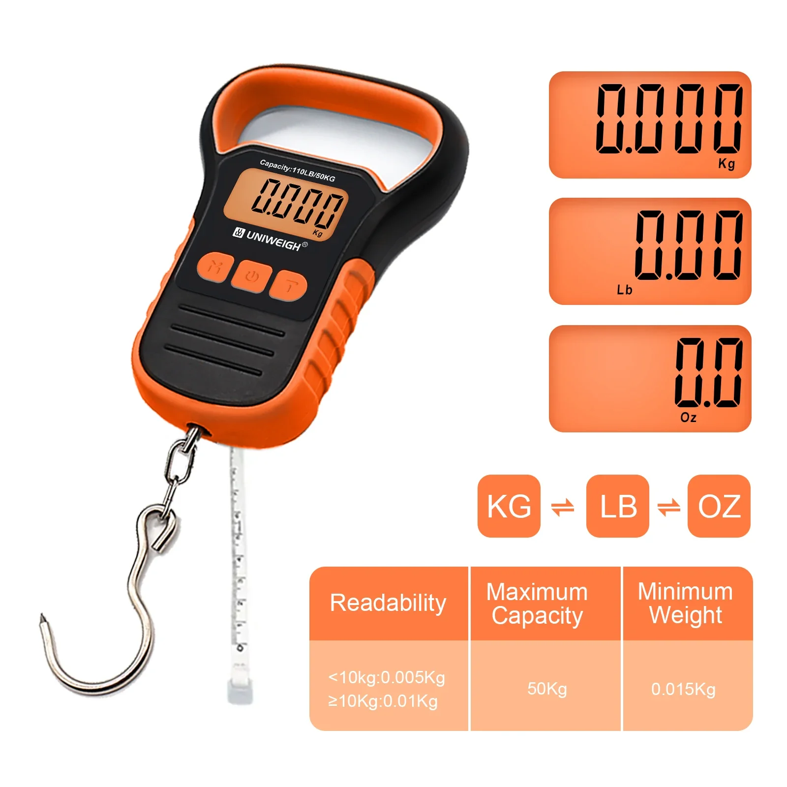 Mini Digital 50kg Luggage Scale LCD Handheld Traveling Hand Luggage Scale Portable Electronic Scale,Fishing Tools