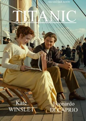 Titanic Daylight Deck Poster – Jack & Rose Sitting on Ship | Elegant Period Romance Scene Art 7
