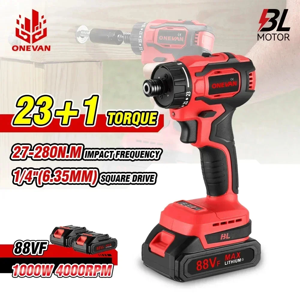 23+1 Torque Brushless Electric Screwdriver Cordless Hammer Drill Impact Driver With LED Light For Makita 18V Tool power tools 26 light electric hammer three purpose electric drill industrial impact drill household rechargeable electric hammer