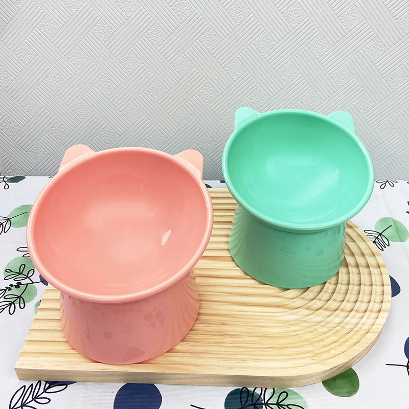 Pet Food Bowl Tilt High Bottom Neck Protector Antichoking Antidumping Dog and Cat Water Bowl Feeding Supplies