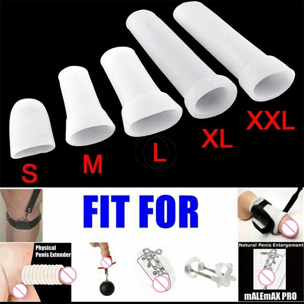 Penis Sleeve Extender Pump Vacuum Cap Accessories Enlargement Glans Protector Reusable Silicone Case Various Sizes Clamping Kit vacuum sex toy,penis sleeve,penis pump,penis enlargement