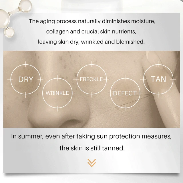 Glutationfehérítő Szeplős Szérum Távolítsa El A Melasma Sötét Foltokat Anti-Acne Anti-Ragyogó Hidratáló C-Vitamin Esszencia Bőrápolás - Image 5