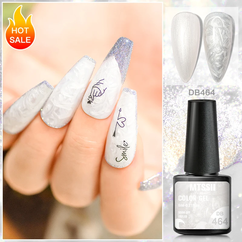8PCS/SET  Autumn Thread Shell Nail Polish Gel Set Glitter Semi-Permanent Soak Off UV Nail Art Manicure Varnish Supplies Kit 4