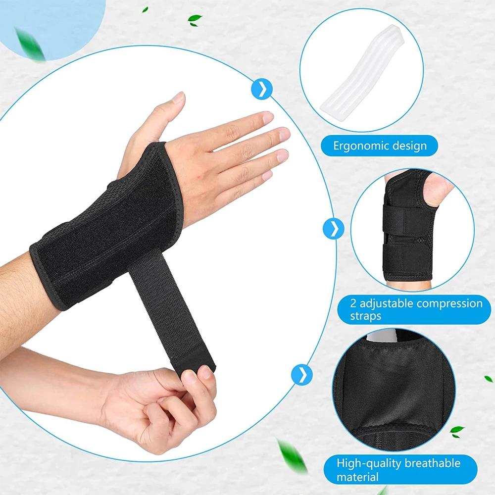 Carpal Tunnel Wrist Brace Adjustable Wrist Support Brace Wrist Compression Wrap for Arthritis Tendinitis Pain Relief