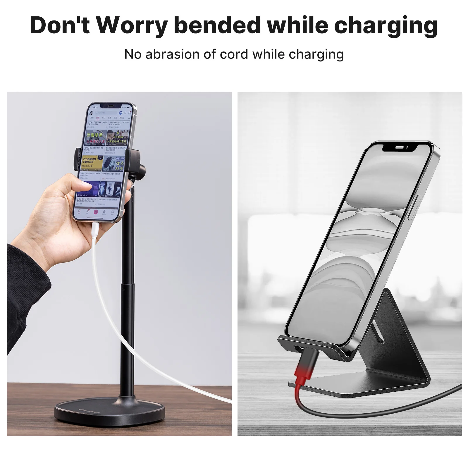 VIJIM HP004 Adjustable Phone Stand Compatible for Livestreaming Kitchen Vlog Shot Table Mount for Smartphone Brackets