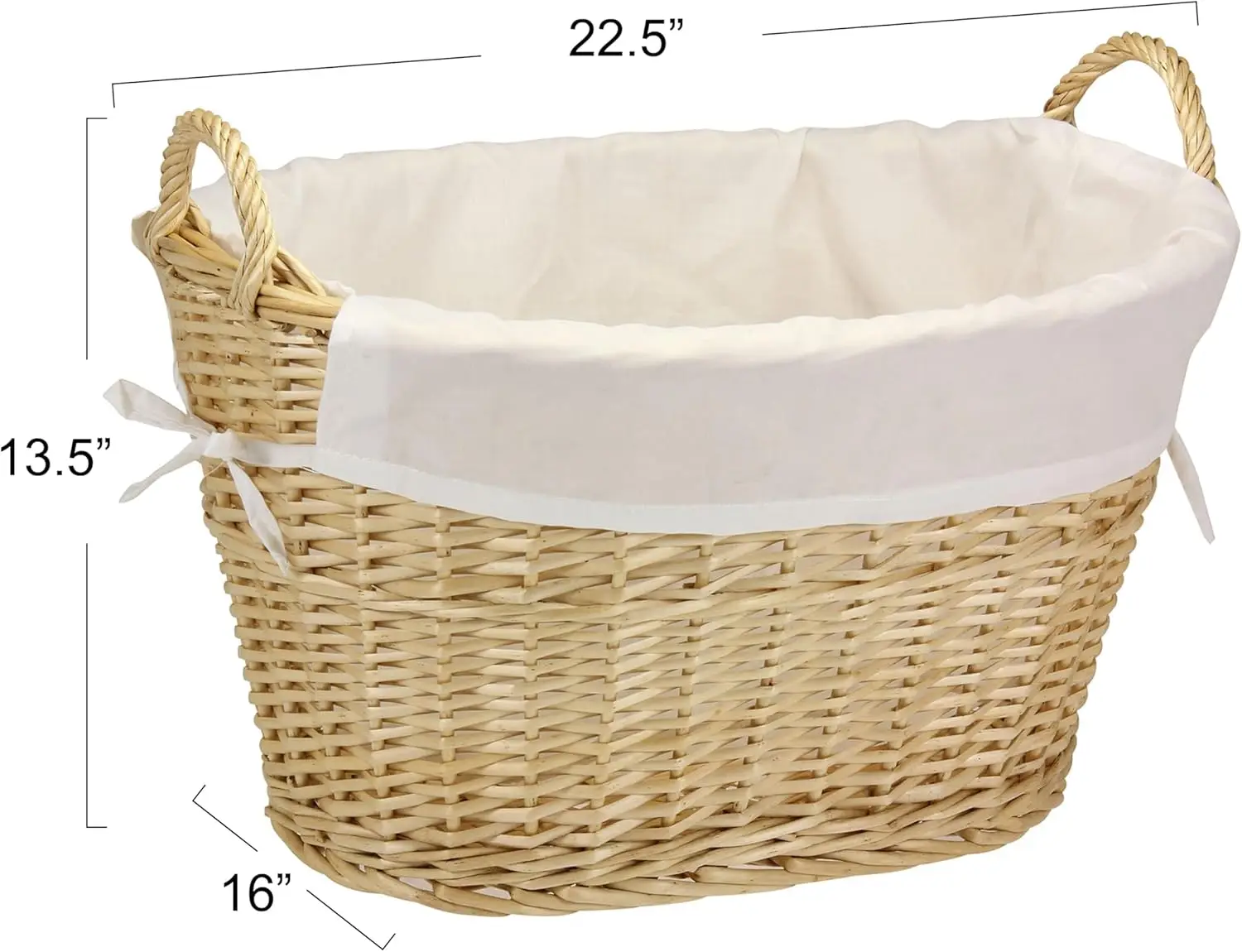 Handwoven Willow Laundry Basket image 3