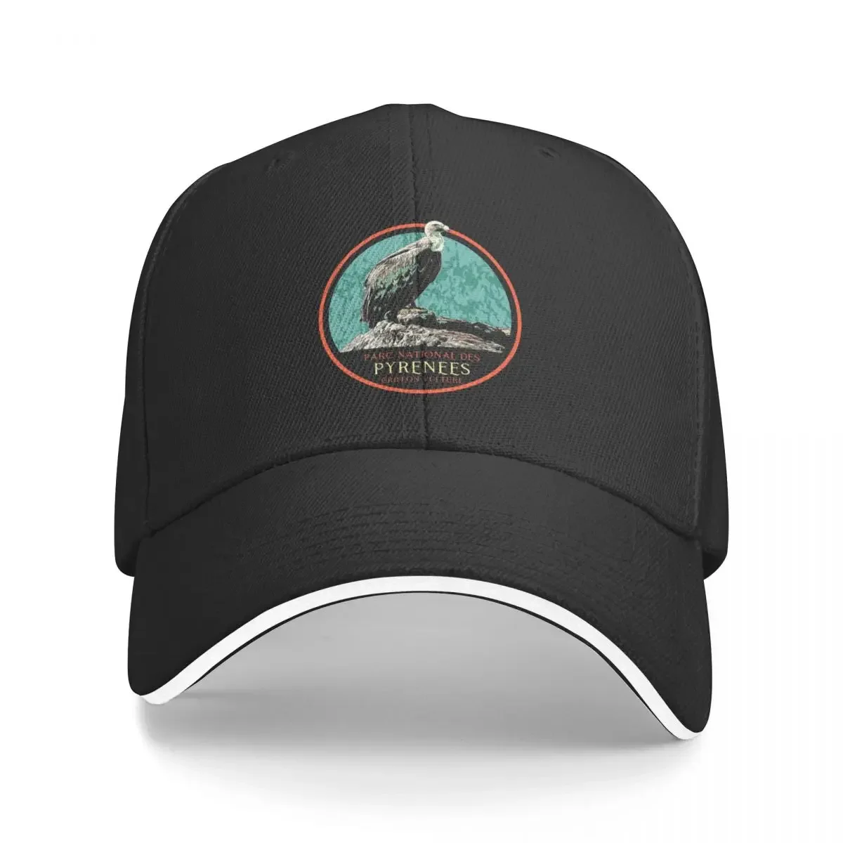 

Pyrénées national park France, Europe hiking, vintage travel decal, european vulture Baseball Cap Visor Mens Women's