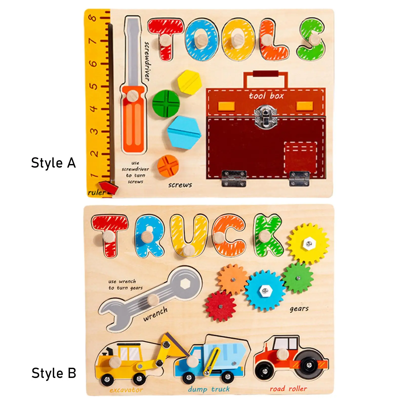 

Busy Board Montessori Toy Educational Toy Wooden Busy Board for Indoor Preschool Learning Children's Day Kids Toddler Activities