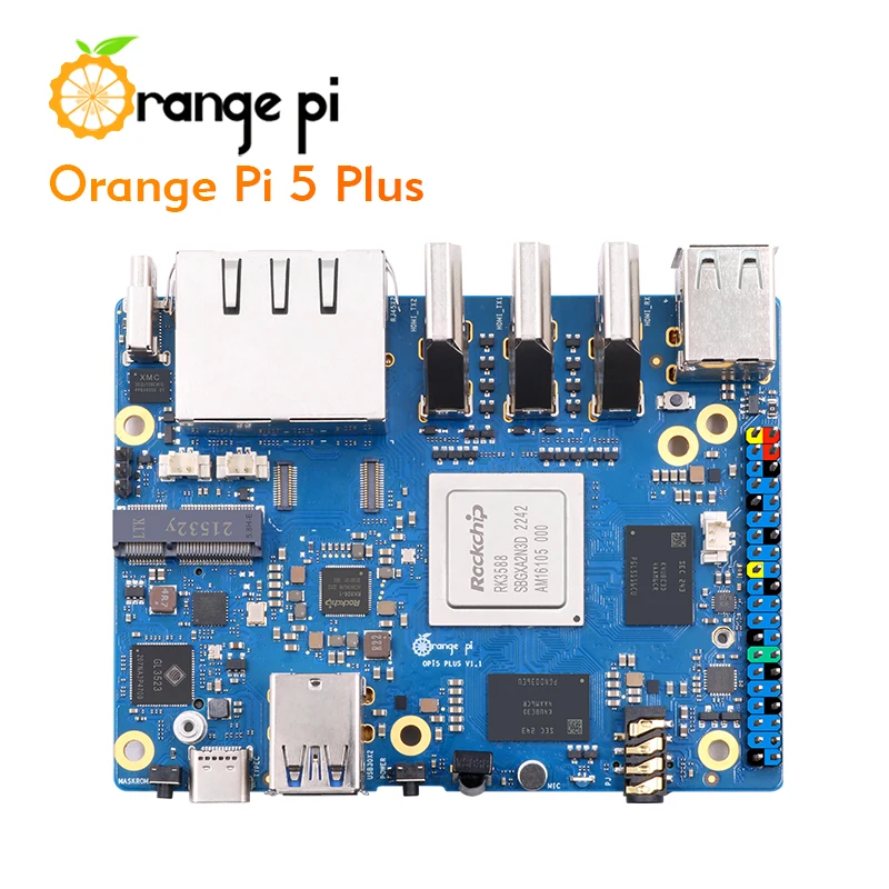 Orange Pi 5 Plus 16GB RK3588 2.4G Dual Ethernet Ports with PCIE Computer Run Android Ubuntu Debian OS Development Single Board